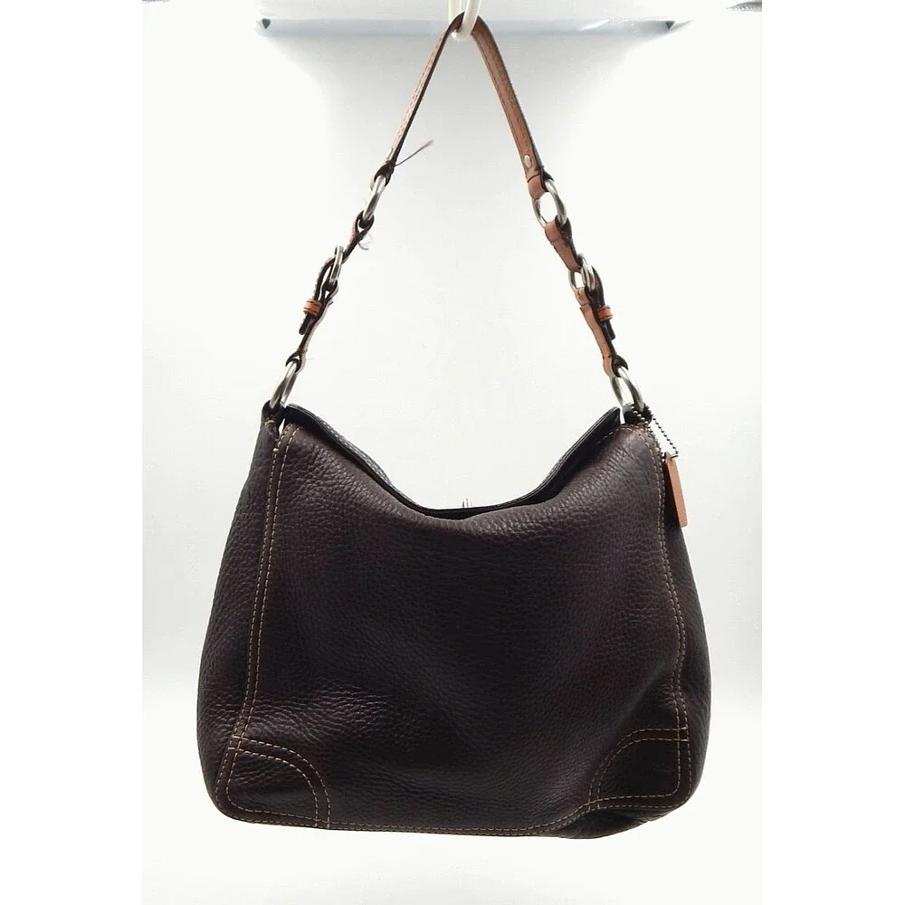 Coach Handbag Chelsea Brown Pebbled Leather Hobo D0872-F12338 Turnkey Lock